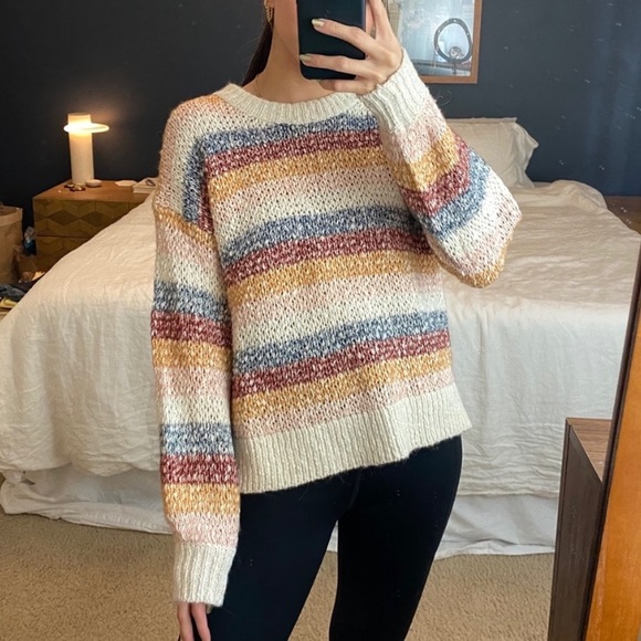 Madewell Rainbow Stripe Crewneck Sweater XXS - Picture 7 of 8
